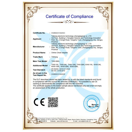 Online Checkweigher, CE‑MD certified